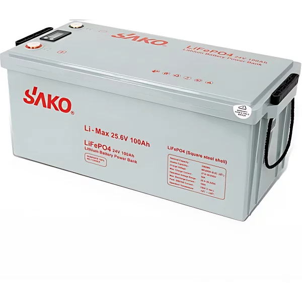 Sako Li Max 25.6V 100AH Lithium iron LiFePo4 Battery